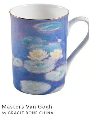 Masters Van Gogh Water Lilies Bone China Mug - Blue